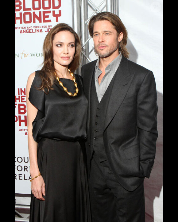 Angelina Jolie et Brad Pitt à l'avant première de In the Land of Blood and Honey à New York en décembre 2011
