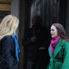 Leighton Meester et Blake Lively dans les rues de New York pour le tournage de Gossip Girl le 14 décembre 2011