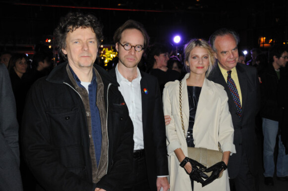 Michel Gondry, Eric Garandeau, Mélanie Laurent et Frederic Mitterrand à l'ouverture du festival Le jour le plus court, à Paris, le 20 décembre 2011.