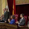 Le roi Juan Carlos lors de l'inauguration de la 10e législature au Parlement, à Madrid, le 27 décembre 2011.