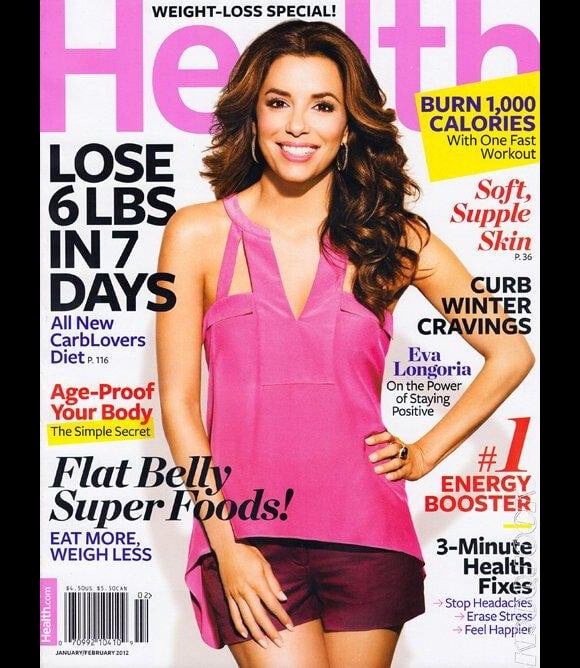 Eva Longoria fait la couverture du magazine Health pour les mois de janvier et février 2012