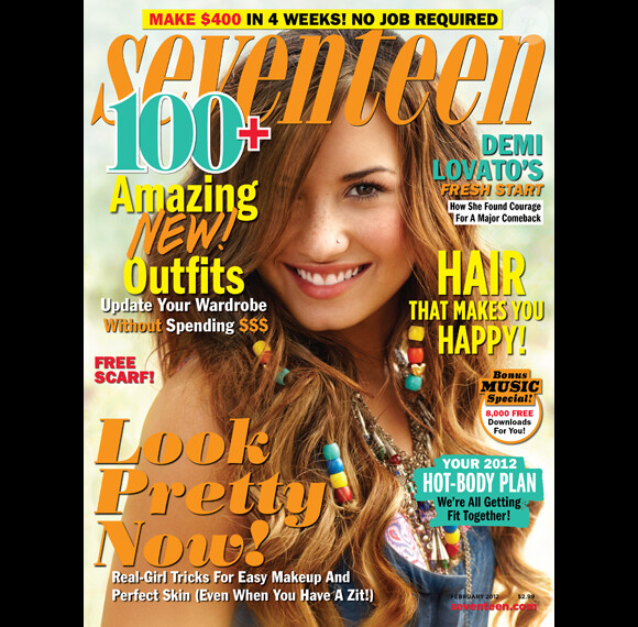 Demi Lovato, en Une du magazine Seventeen de février 2012.