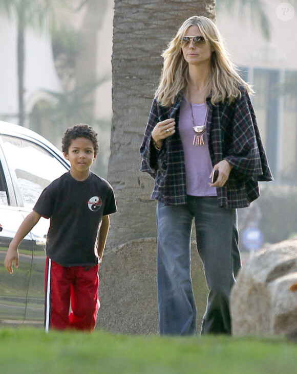 Heidi Klum et son fils Johan le 7 janvier 2012 à Los Angeles