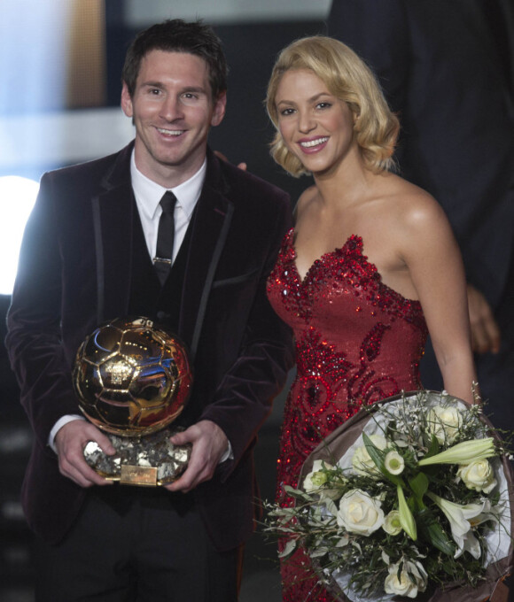 Shakira et Lionel Messi le 9 janvier 2012 à Zurich lors de la cérémonie du Ballon d'Or