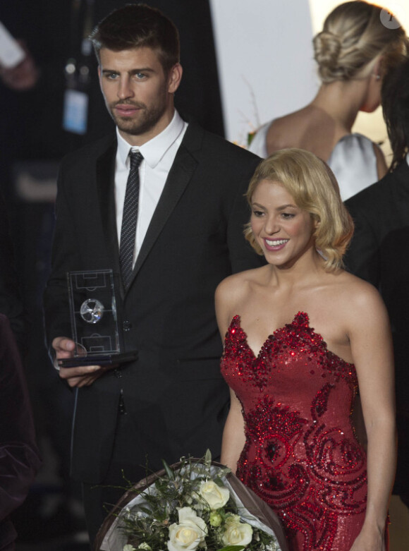 Shakira et Gerard Piqué le 9 janvier 2012 à Zurich lors de la cérémonie du Ballon d'Or