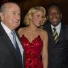 Sepp Blatter, Shakira et Pelé le 9 janvier 2012 à Zurich lors de la cérémonie du Ballon d'Or