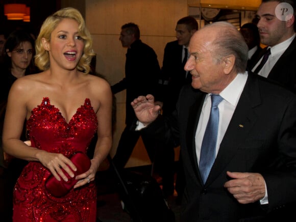 Shakira et Sepp Blatter le 9 janvier 2012 à Zurich lors de la cérémonie du Ballon d'Or