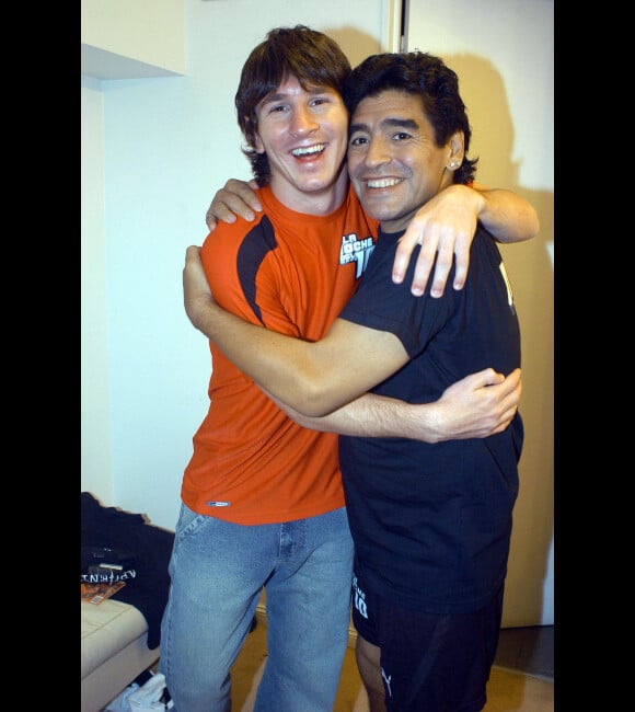 Lionel Messi et Maradona le 29 août 2005