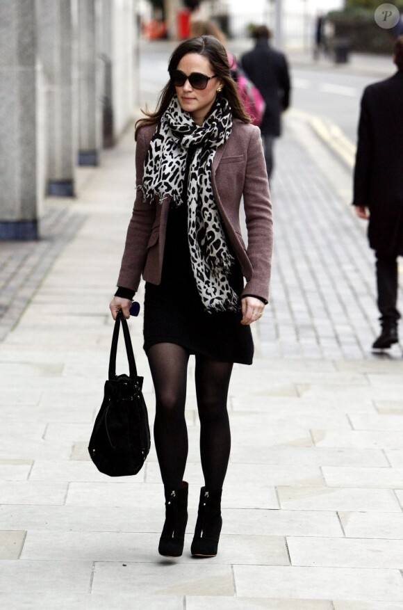 Pippa Middleton se rend à son bureau à Londres, le 10 janvier 2012.