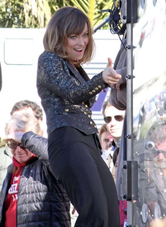 Olivia Wilde s'amuse sur le tournage de Burt Wonderstone à Las Vegas le 10 janvier 2012