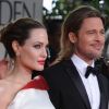 Angelina Jolie et Brad Pitt lors des Golden Globes le 15 janvier 2012 à Beverly Hills