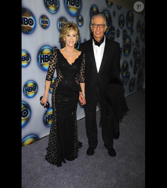 Jane Fonda et Richard Perry à l'after party des Golden Globes de HBO, le 15 janvier 2012 à Los Angeles.