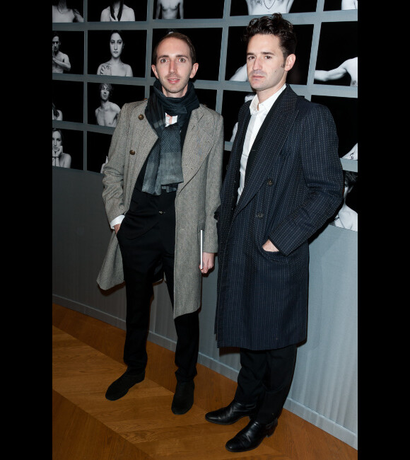 Mikael Bluch et Nicolas Maury lors de la soirée des Révélations à l'hôtel Meurice à Paris le 16 janvier 2012