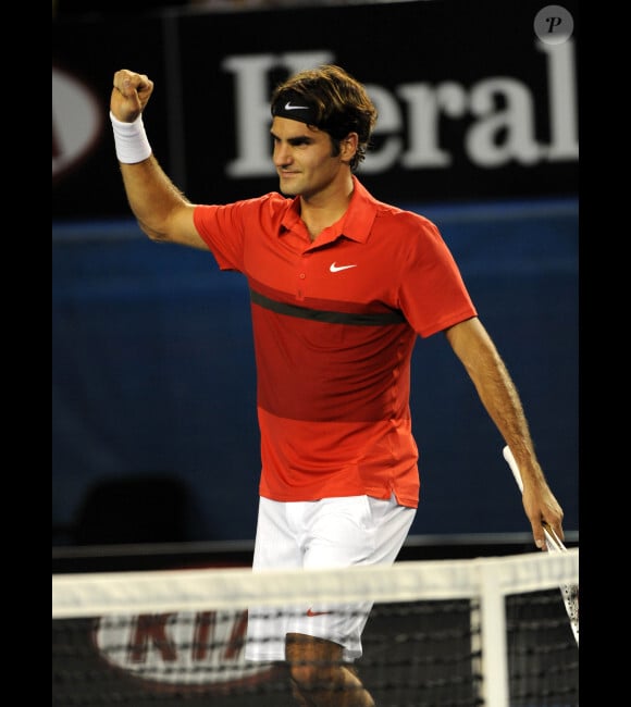 Roger Federer le 22 janvier 2012 à l'Open d'Australie face à Bernard Tomic
