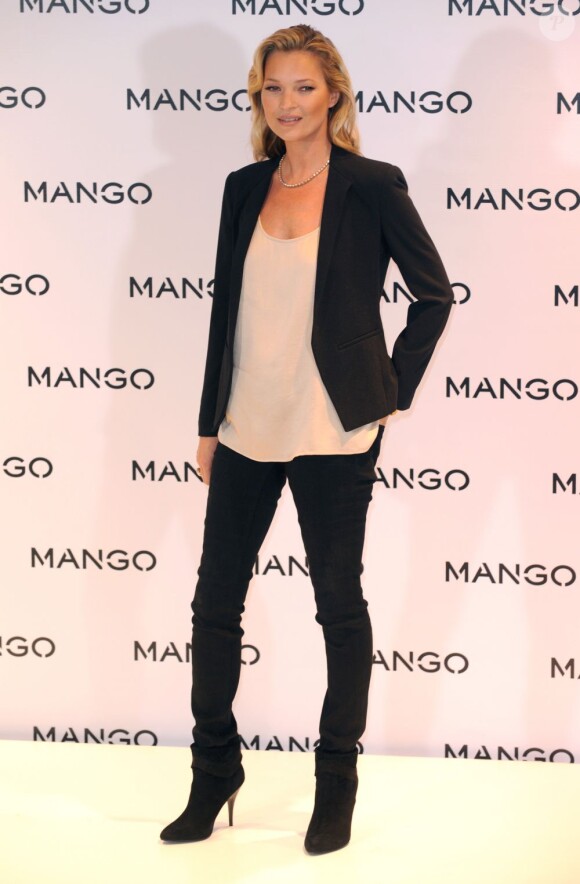 Kate Moss, confirmée comme l'égérie de Mango. Londres, le 24 janvier 2012.