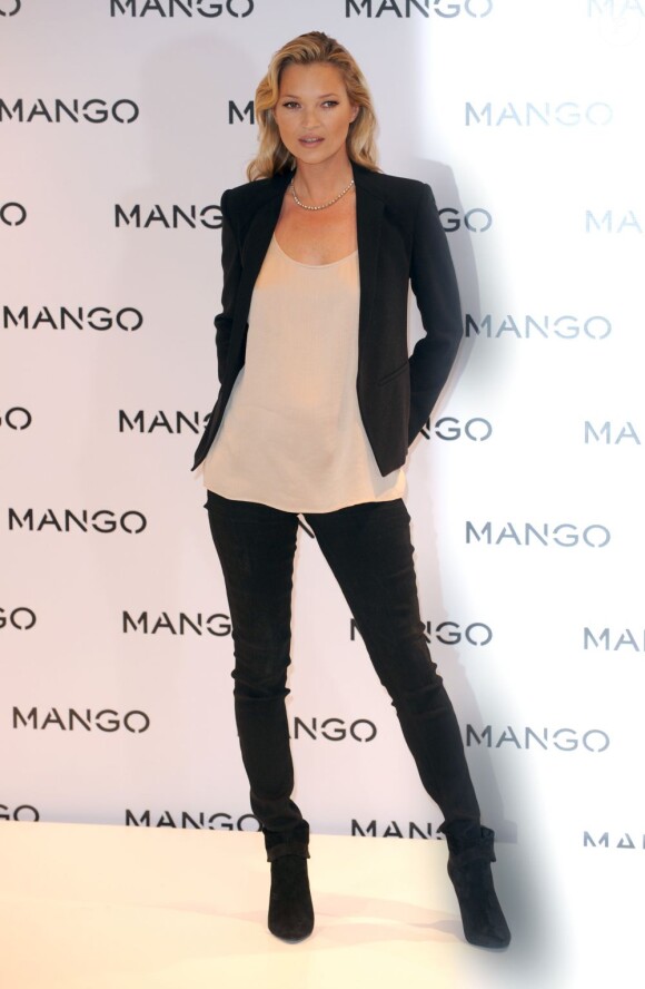Kate Moss, confirmée comme l'égérie de Mango. Londres, le 24 janvier 2012.