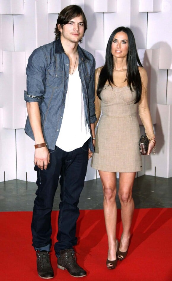 Demi Moore et Ashton Kutcher à São Paulo, le 30 janvier 2011.