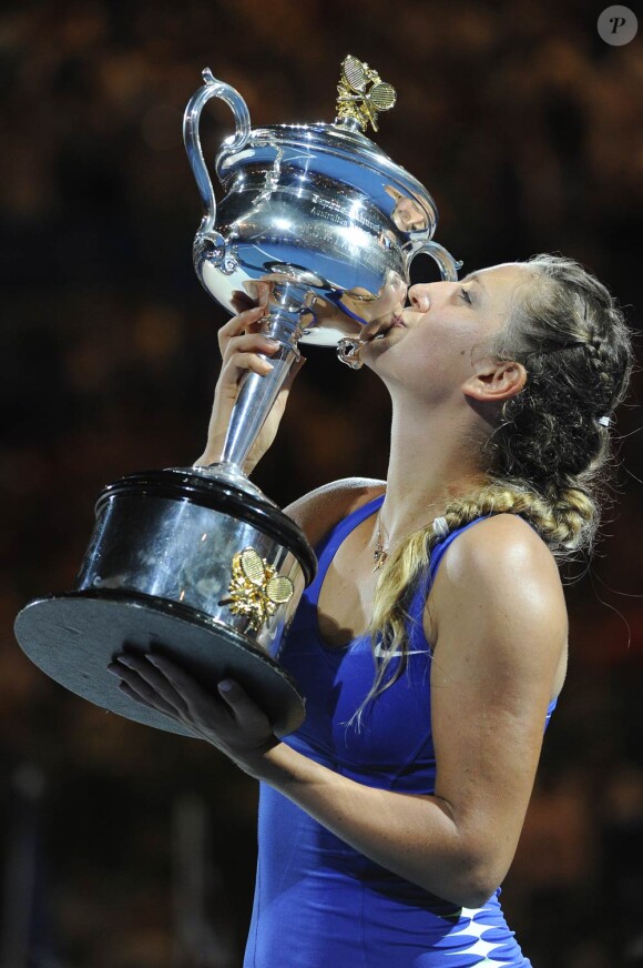 Victoria Azarenka lors de son triomphe à l'Open d'Australie  le 28 janvier 2012.