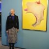 Margrethe II de Danemark présentait l'exposition de ses oeuvres Essence de la couleur au musée ARKEN de Copenhague le 25 janvier 2012.