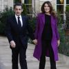 Carla Bruni et son époux Nicolas Sarkozy le 26 janvier 2012.