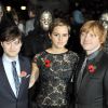 Daniel Radcliffe, Rupert Grint et Emma Watson en novembre 2010 à Londres