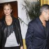 George Clooney et Stacey Keibler après un dîner en amoureux à Los Angeles, le 8 février 2012