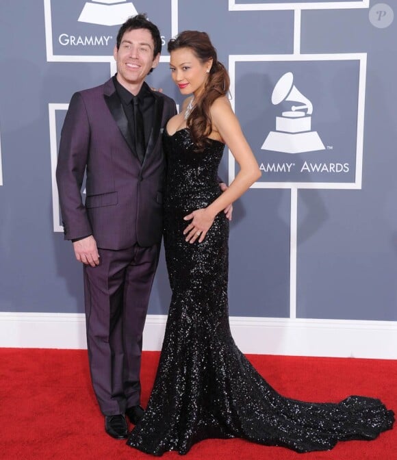 Photek sur le tapis rouge de la cérémonie des 54e Grammy Awards au Staples Center de Los Angeles le 12 février 2012. Les stars étaient nombreuses à être venues accompagnées pour la grand-messe des récompenses musicales américaines.