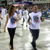 Christian Audigier et sa douce Nathalie Sorensen enchantés de participer au Carnaval de Rio le 10 février 2012
