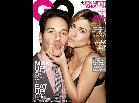 Jennifer Aniston et Paul Rudd en couverture du magazine GQ