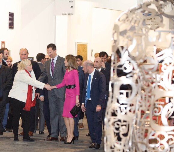 Letizia et Felipe d'Espagne inauguraient le 16 février 2012 le 31e Salon de l'art contemporain de Madrid, ARCOmadrid.