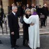 Les obsèques de Sophie Desmarets à Paris en l'église Saint-Ferdinand-des-Ternes le 20 février 2012 en présence de ses filles Catherine et Caroline