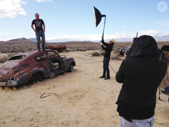Jean-Roch dans le désert californien pour une séance photo le 15 février 2012