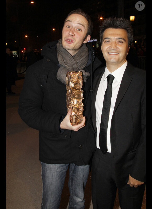 Darius et Thomas Langmann lors de l'after-party de la 37ème cérémonie des César au Fouquet's, le 24 février 2012
