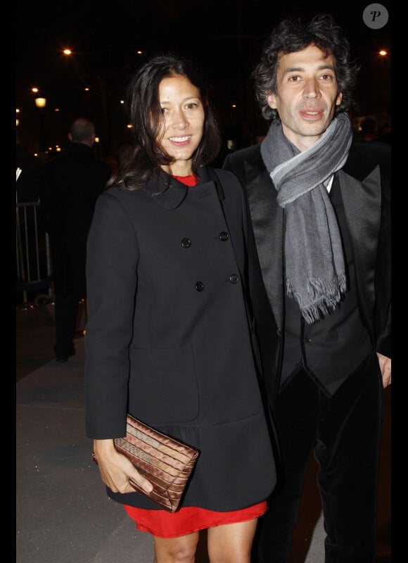 Eric Elmosnino et sa femme lors de l'after-party de la 37ème cérémonie des César au Fouquet's, le 24 février 2012