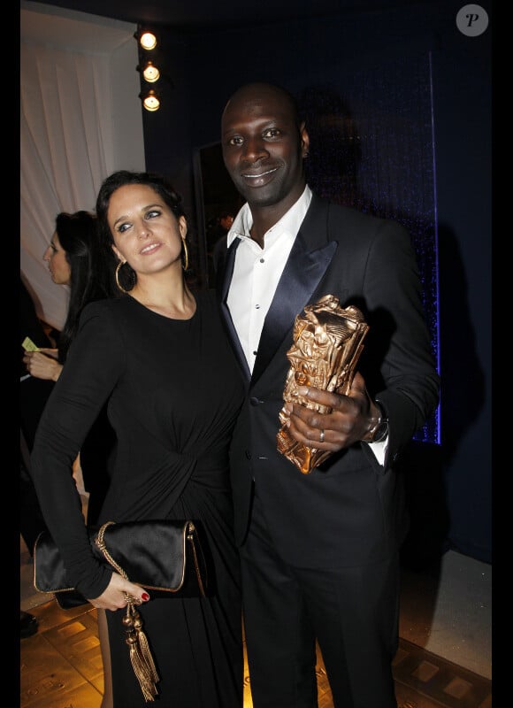 Omar Sy et sa femme Hélène lors de l'after-party de la 37ème cérémonie des César au Fouquet's, le 24 février 2012