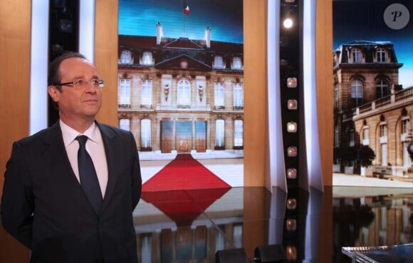 François Hollande sur le plateau de Parole de candidat sur TF1, le 27 février 2012.