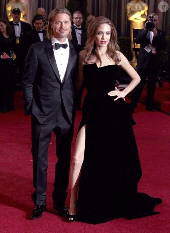 Brad Pitt et Angelina Jolie aux Oscars, à Los Angeles, le 26 février 2012.