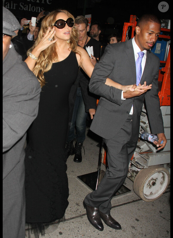 Mariah Carey et Nick Cannon à la sortie de la soirée des Escape to Total Awards, le 1er mars à New York