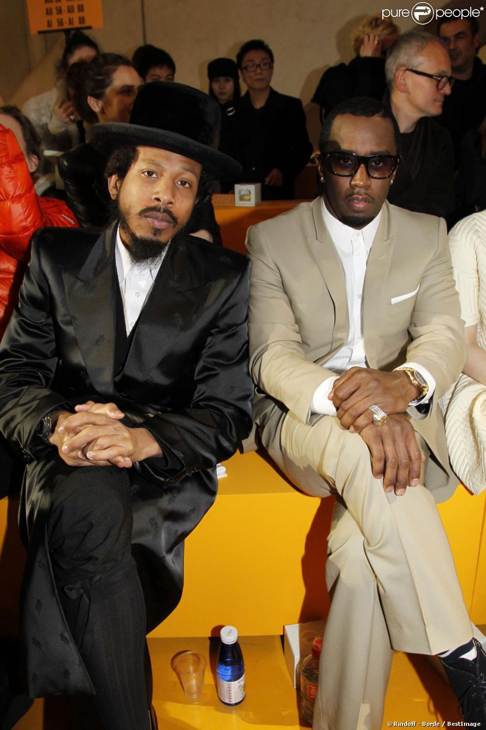 Le rappeur Shyne et P. Diddy au défilé Kenzo à Paris, le 4 mars 2012