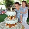 Le prince Moulay Hassan lors de son 8e anniversaire le 8 mai 2011 avec sa soeur la princesse Lalla Khadija.