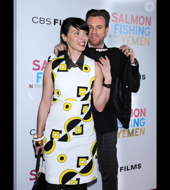 Ewan McGregor et sa femme Eva Mavrakis à l'avant-première de Salmon Fishing in the Yemen, à Los Angeles le 5 mars 2012.