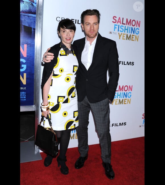Ewan McGregor et sa femme Eva Mavrakis à l'avant-première de Salmon Fishing in the Yemen, à Los Angeles le 5 mars 2012.
