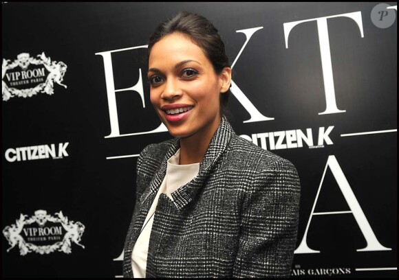 Rosario Dawson au VIP Room Theater, à Paris, le 6 mars 2012.