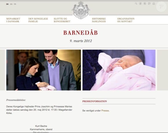 Le secrétaire particulier du prince Joachim et de la princesse Marie de Danemark a annoncé la date du baptême de leur second enfant. Ce sera le 20 mai 2012.