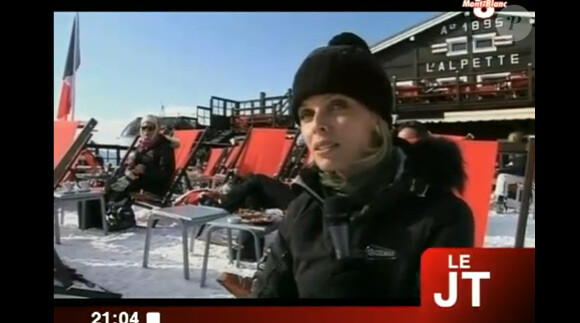 Sylvie Tellier se confie pendant leurs vacances au ski entre Miss à Mégève en mars 2012