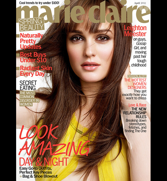 Leighton Meester en couverture du magazine Marie Claire d'avril 2012.