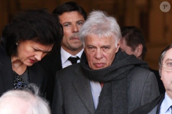 Guy Bedos aux obsèques de Félicien Marceau, à Neuilly-sur-Seine, le mardi 13 mars 2012.