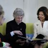 La reine Silvia de Suède à Bottrop en Allemagne le 16 mars 2012 pour l'inauguration d'un centre d'accueil de jour à son nom pour personnes déficientes mentales.
