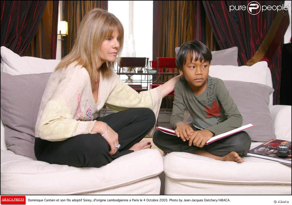 dominique cantien avec son fils adoptif sorey en 2003 dominique cantien qui fut directrice des varietes chez tf1 mais aussi la compagne de nicolas hulot et ph purepeople