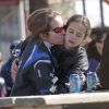L'infante Elena d'Espagne est apparue radieuse avec ses enfants Felipe et Victoria dimanche 1er avril 2012 à la station de ski et sur les pistes de Baqueira-Beret (Pyrénées espagnoles).